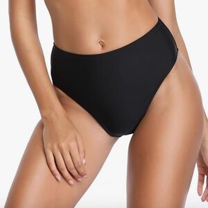 RELLECIGA WOMENS HIGH CUT BLACK BIKINI BOTTOM SIZE XXL